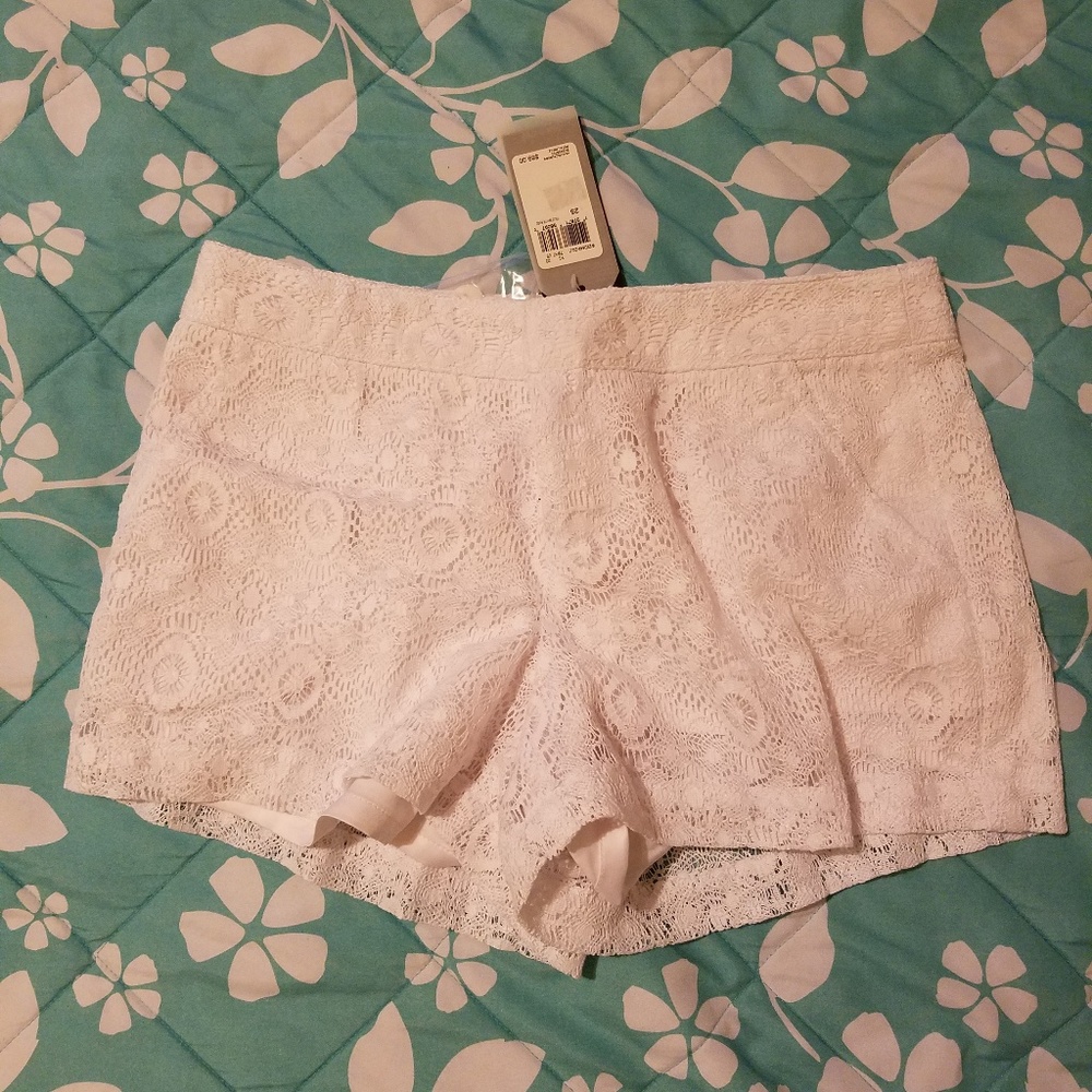 Guess white laced shorts